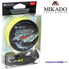 Плетеный шнур Mikado Nihonto Fine Braid Fluo размотка 150м желтый